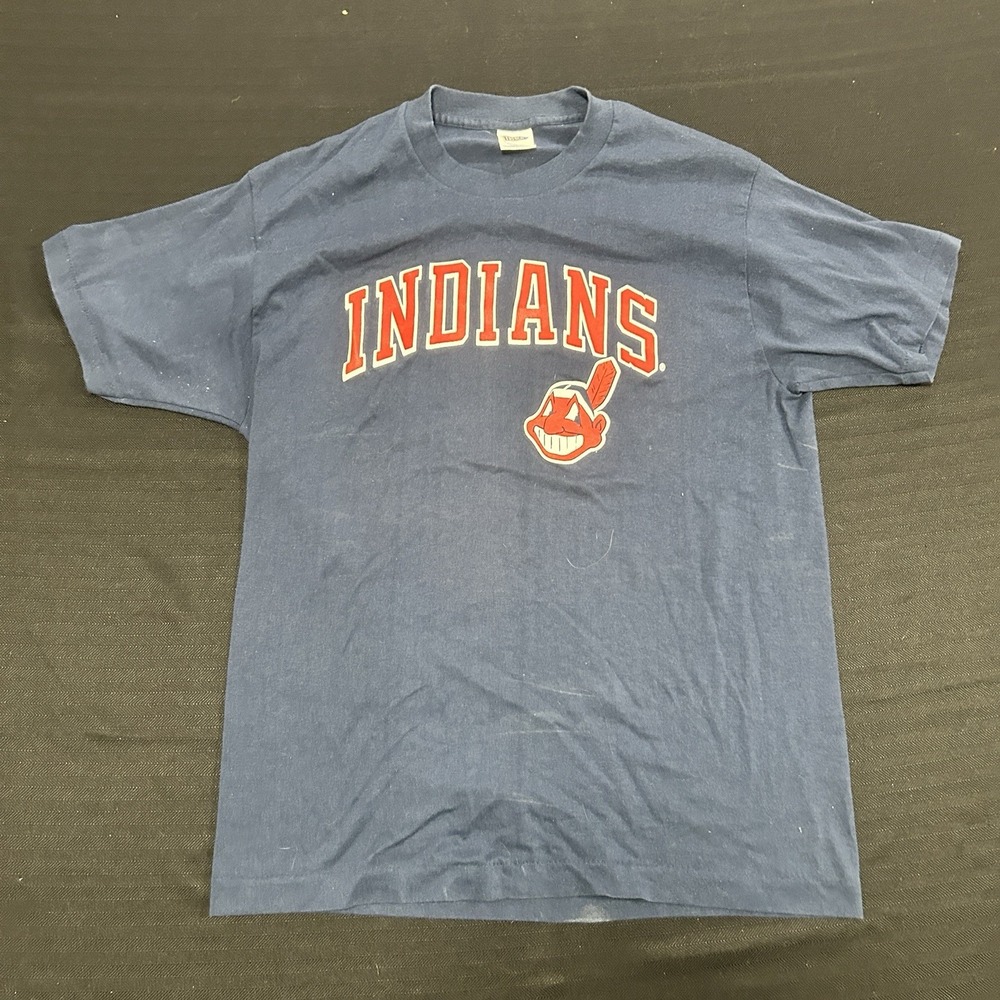 Vintage Trench Cleveland Indians T-Shirt Adult Small Single Stitch